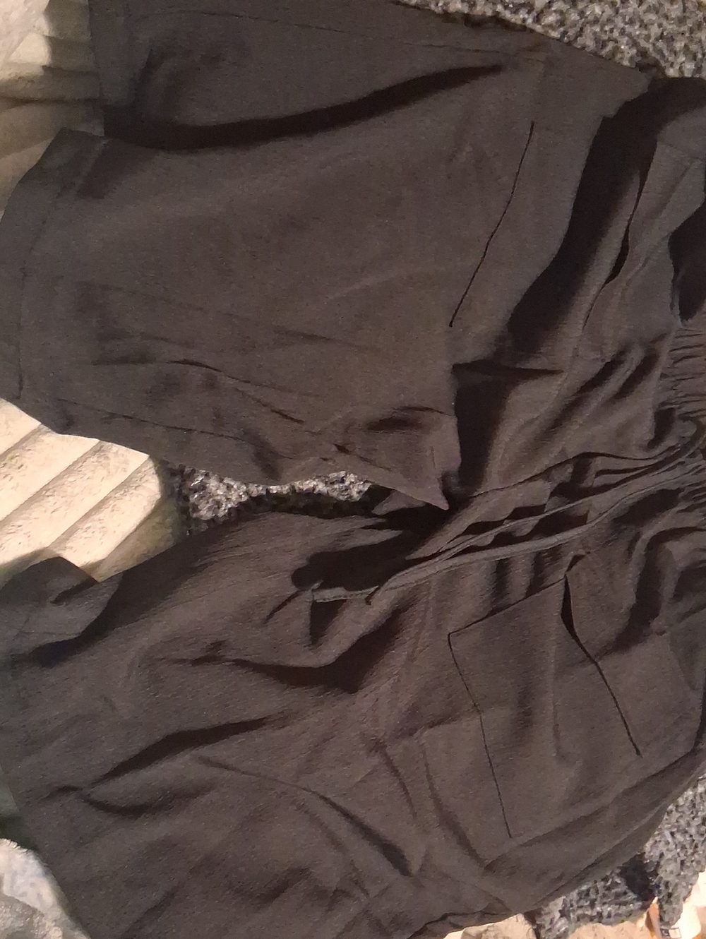 Men's Black Drawstring Cargo Pants - Picture 2 of 2